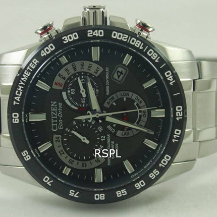 Citoyen atomique Perpétuel Chronographe Eco-Drive montre pour hommes AT4008-51E