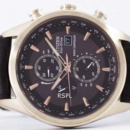 Citizen Eco-Drive Radio Controlled chronographe monde temps AT8019-02W montre homme