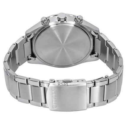 Montre pour homme Citizen Eco-Drive Chronograph Radio Pilotée en acier inoxydable avec cadran bleu glacier AT8260-85M 100M