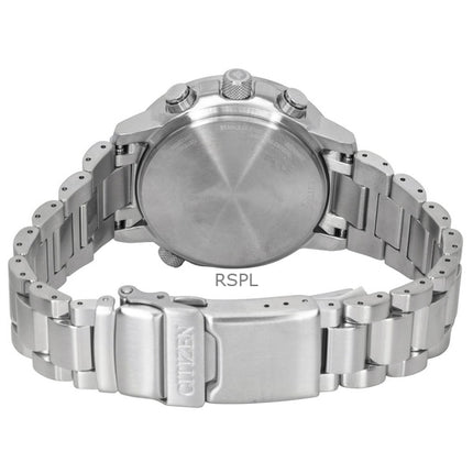 Montre homme Citizen Promaster Sky Eco-Drive Chronographe Acier inoxydable Cadran bleu AT8300-58L 200M
