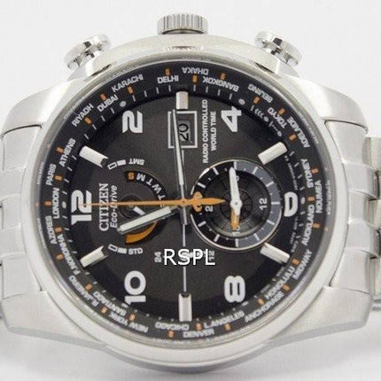 Citizen Eco-Drive atomique Radio pilotée monde temps AT9010-52E montre homme