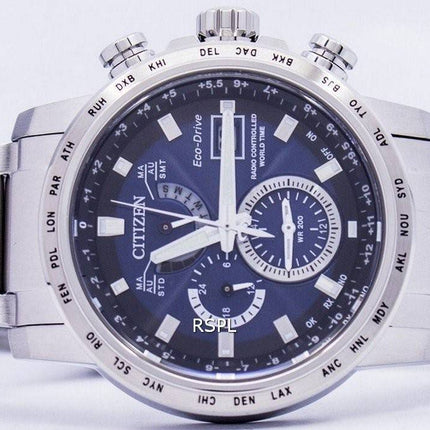 Citizen Eco-Drive Radio atomique contrôlée Montre World Time AT9070-51L hommes
