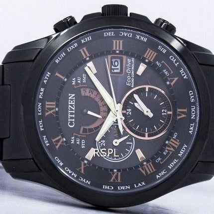 Citizen Eco-Drive Radio Controlled calendrier perpétuel monde temps AT9085-53E montre homme