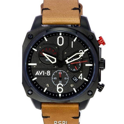 AVI-8 Hawker Hunter Charcoal Ember Brown Chronographe Rétrograde Quartz AV-4052-02 HORS Montre Homme