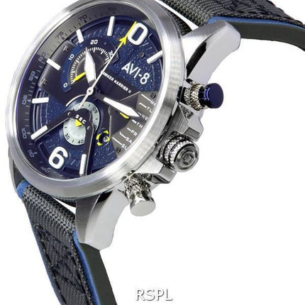 AVI-8 Hawker Harrier II Amiral Bleu Acier Double Chronographe Rétrograde Quartz AV-4056-01 Montre Homme