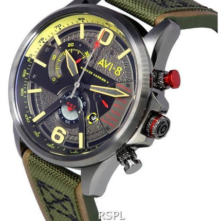AVI-8 Hawker Harrier II Gunmetal Dark Earth Double Chronographe Rétrograde Quartz AV-4056-03 Montre Homme