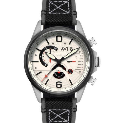 AVI-8 Hawker Harrier Double chronographe rétrograde Cadran blanc ivoire Quartz AV-4056-07 Montre pour homme