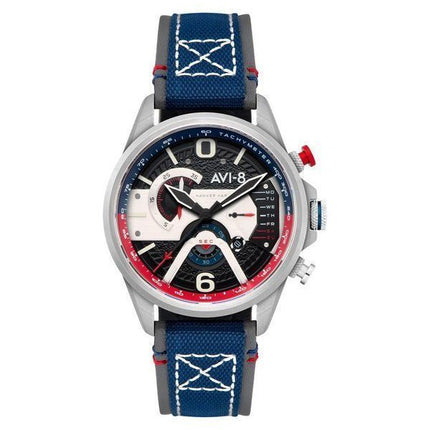 AVI-8 Hawker Harrier Double chronographe rétrograde Admiral Acier noir Cadran noir Quartz AV-4056-09 Montre pour homme