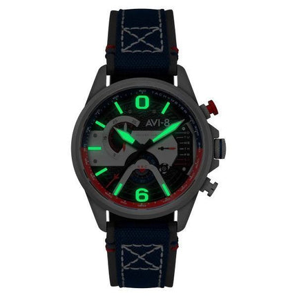 AVI-8 Hawker Harrier Double chronographe rétrograde Admiral Acier noir Cadran noir Quartz AV-4056-09 Montre pour homme