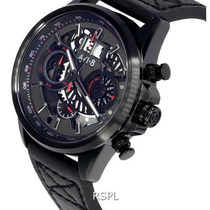 HORS Montre Homme AVI-8 Hawker Harrier II Metador Chronographe Squelette Cadran Noir Quartz AV-4065-05