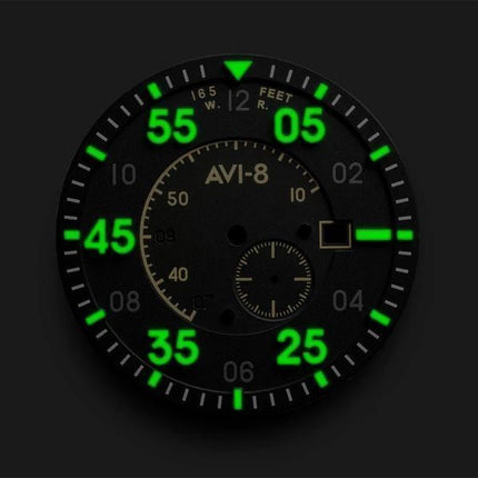 AVI-8 Spitfire Type 300 Minuit Chrome Cadran Noir Automatique AV-4073-33 Montre Pour Homme Avec Bracelet Supplémentaire