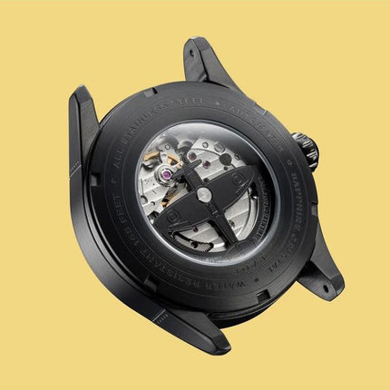 AVI-8 Spitfire Type 300 Minuit Chrome Cadran Noir Automatique AV-4073-33 Montre Pour Homme Avec Bracelet Supplémentaire