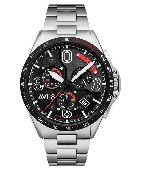 Montre Homme AVI-8 P-51 Mustang Legion Blakeslee Pilot Chronographe Cadran Noir Quartz AV-4077-11