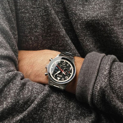 AVI-8 Hawker Hurricane Carey Dual Time Rangoon Cadran Noir Quartz AV-4088-11 Montre Homme