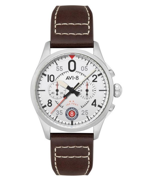 Montre pour homme AVI-8 Spitfire Lock Chronographe Avion Cadran blanc Quartz AV-4089-05