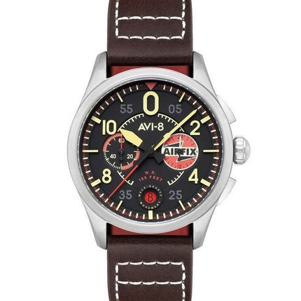 Montre pour homme AVI-8 Spitfire Lock Chronographe Airfix Edition Raven Cadran noir Quartz AV-4089-09