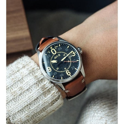 AVI-8 Spitfire Smith Woolston Cadran Noir Automatique AV-4090-01 Montre Homme