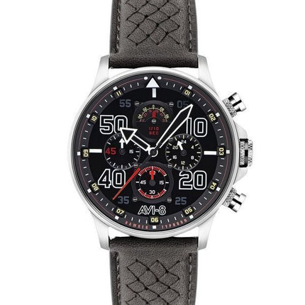 Montre pour homme AVI-8 Hawker Typhoon Rb396 Sheila Chronographe Édition limitée Cadran noir Quartz AV-4093-05