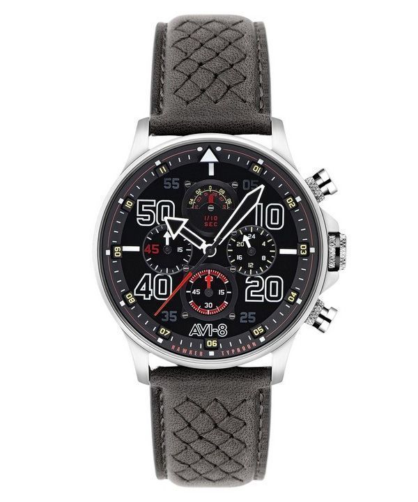 Montre pour homme AVI-8 Hawker Typhoon Rb396 Sheila Chronographe Édition limitée Cadran noir Quartz AV-4093-05