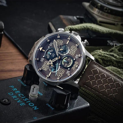 AVI-8 Hawker Typhoon Rb396 Sheila Chronographe Édition Limitée Westhampnett Cadran Marron Quartz AV-4093-06 Montre pour Homme