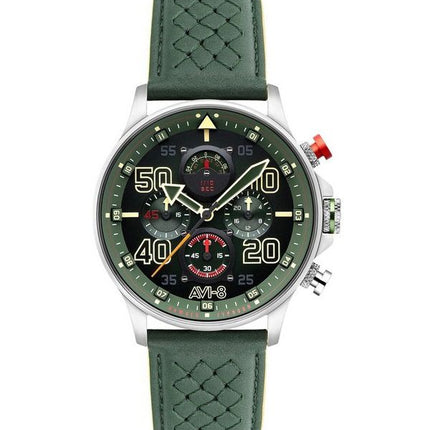 Montre pour homme AVI-8 Hawker Typhoon Rb396 Sheila Chronographe Édition limitée Goch Cadran vert Quartz AV-4093-08