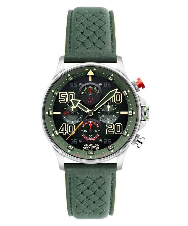 Montre pour homme AVI-8 Hawker Typhoon Rb396 Sheila Chronographe Édition limitée Goch Cadran vert Quartz AV-4093-08