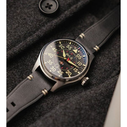 AVI-8 Hawker Hurricane Kenley Clowes Automatique Cadran Noir AV-4097-03 Montre Homme