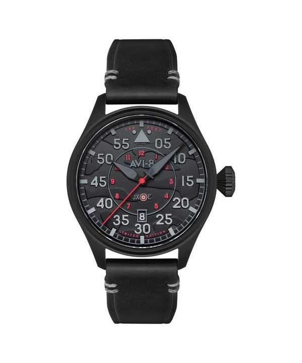 Montre pour homme AVI-8 Hawker Hurricane Clowes automatique Night Reaper édition limitée Night Shadow cadran noir AV-4097-05
