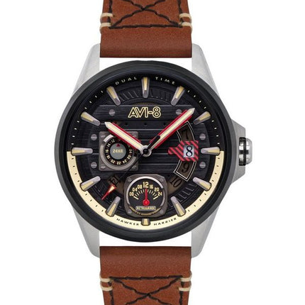 Montre pour homme AVI-8 Hawker Harrier Farley multifonction à cadran noir AV-4098-02