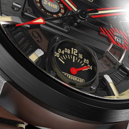 Montre pour homme AVI-8 Hawker Harrier Farley multifonction à cadran noir AV-4098-02