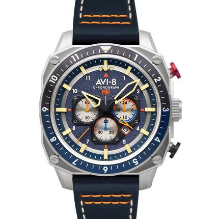 AVI-8 Hawker Hunter Atlas Dual Time Chronograph Pavillion Blue Quartz AV-4100-02 Montre Homme