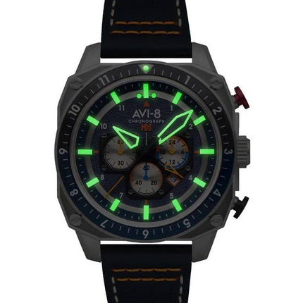 AVI-8 Hawker Hunter Atlas Dual Time Chronograph Pavillion Blue Quartz AV-4100-02 Montre Homme