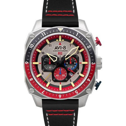 AVI-8 Hawker Hunter Atlas Dual Time Chronograph Hazard Rouge Quartz AV-4100-03 HORS Montre Homme