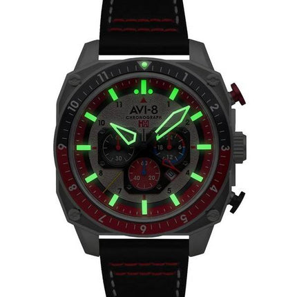 AVI-8 Hawker Hunter Atlas Dual Time Chronograph Hazard Rouge Quartz AV-4100-03 HORS Montre Homme