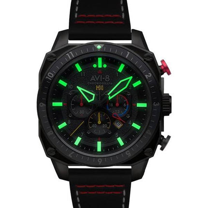 HORS Montre pour homme Avi-8 Hawker Hunter Atlas Dual Time chronographe noir OPS Quartz AV-4100-04
