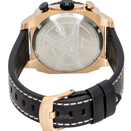 Montre homme AVI-8 Hawker Hunter Atlas Dual Time Chronograph, cadran noir de jais, mouvement à quartz AV-4100-06