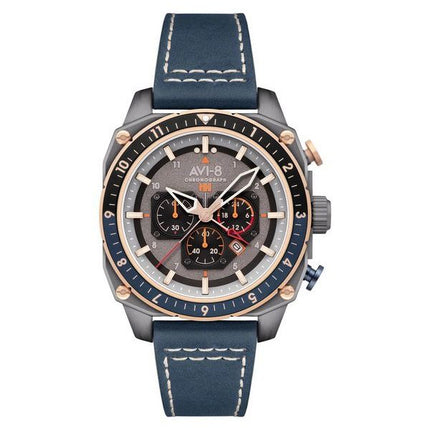 Montre pour homme AVI-8 Hawker Hunter Atlas Dual Time Chronographe Cadran gris anthracite Quartz AV-4100-07