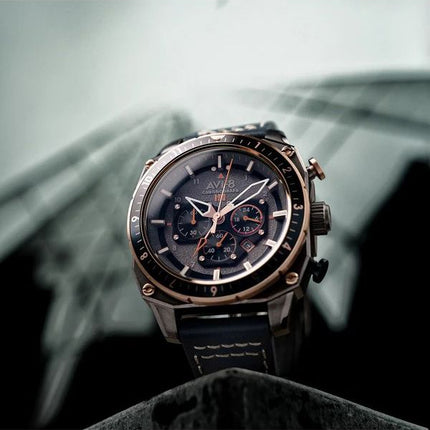 Montre pour homme AVI-8 Hawker Hunter Atlas Dual Time Chronographe Cadran gris anthracite Quartz AV-4100-07