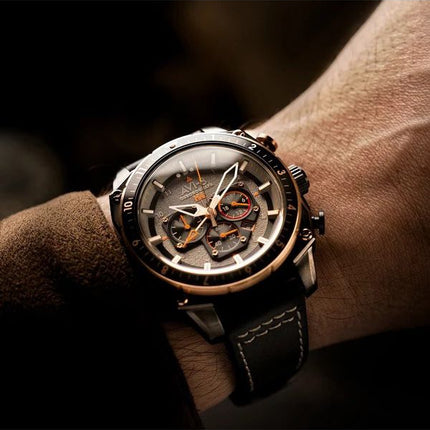 Montre pour homme AVI-8 Hawker Hunter Atlas Dual Time Chronographe Cadran gris anthracite Quartz AV-4100-07