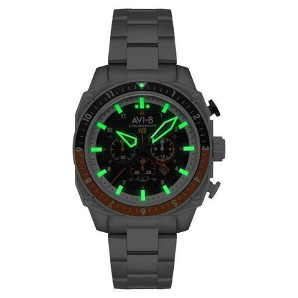 Montre pour homme AVI-8 Hawker Hunter Atlas Dual Time Chronographe Raven Cadran noir Quartz AV-4100-11