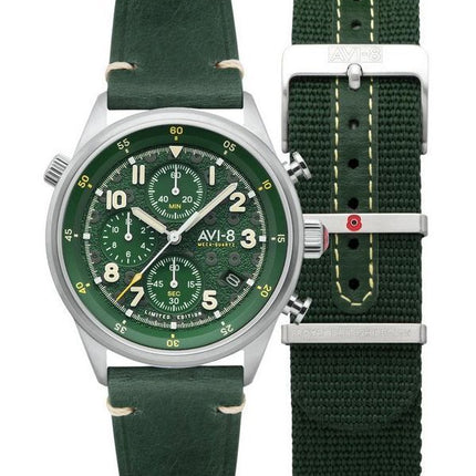 AVI-8 Flyboy Royal British Legion Tri-Service Chronographe Édition Limitée Marlborough Lines Cadran Vert Quartz AV-4102-RBL-03 H