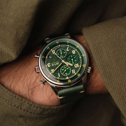 AVI-8 Flyboy Royal British Legion Tri-Service Chronographe Édition Limitée Marlborough Lines Cadran Vert Quartz AV-4102-RBL-03 H