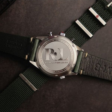 AVI-8 Flyboy Royal British Legion Tri-Service Chronographe Édition Limitée Marlborough Lines Cadran Vert Quartz AV-4102-RBL-03 H