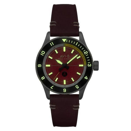 AVI-8 Flyboy Tuskegee Airmen Édition limitée Ramitelli Cadran rouge Quartz AV-4103-04 Montre pour homme avec bracelet supplément
