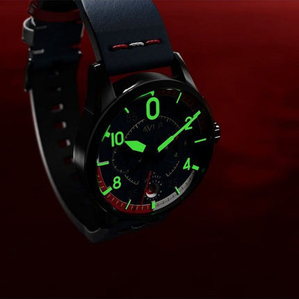 Montre pour homme AVI-8 Spitfire P8331 Laguna Chronograph Limited Edition Sumatra Blue Dial Quartz AV-4105-01