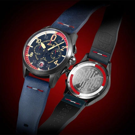 Montre pour homme AVI-8 Spitfire P8331 Laguna Chronograph Limited Edition Sumatra Blue Dial Quartz AV-4105-01