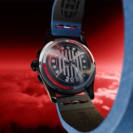 Montre pour homme AVI-8 Spitfire P8331 Laguna Chronograph Limited Edition Sumatra Blue Dial Quartz AV-4105-01