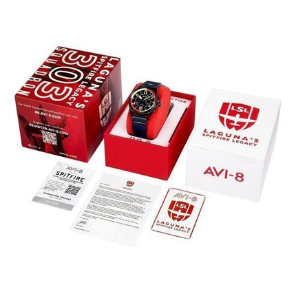 Montre pour homme AVI-8 Spitfire P8331 Laguna Chronograph Limited Edition Sumatra Blue Dial Quartz AV-4105-01
