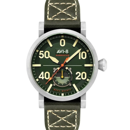 Montre Homme AVI-8 Dambuster Chadwick Meca-Quartz Bracelet Cuir Vert Forêt Cadran Vert AV-4113-02