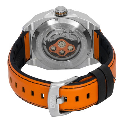 Montre automatique pour homme Bell X-1 Machbuster AVI-8, bracelet en cuir, cadran noir graphite, AV-4115-01